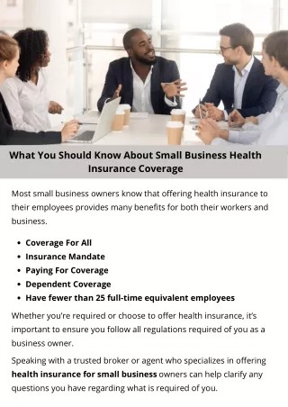 what you should know about small business health