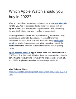 Which Apple Watch should you buy in 2022