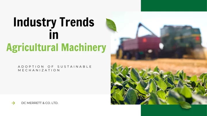 industry trends in agricultural machinery