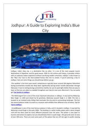 Jodhpur A Guide to Exploring India's Blue City (2)