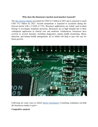 why does the biosensors market need market