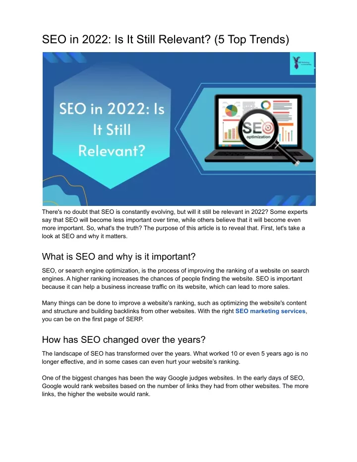 PPT SEO in 2022 Is It Still Relevant? PowerPoint Presentation, free