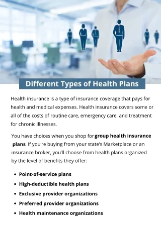 different types of health plans