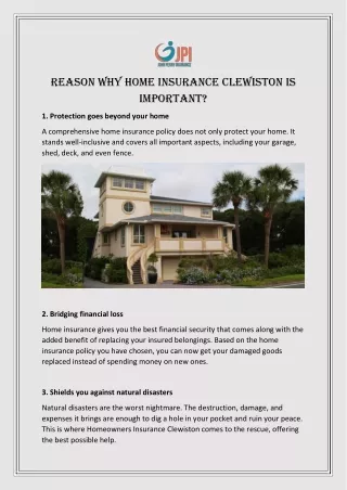 Why Do Homeowners' Insurances in Clewiston Be Significant to You