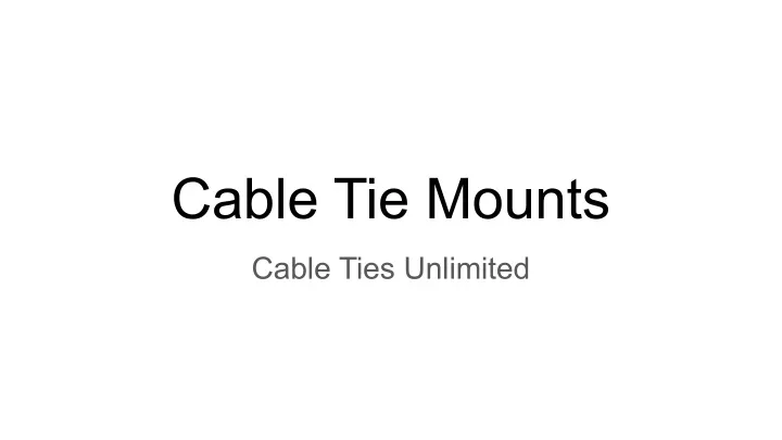 cable tie mounts