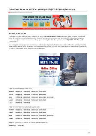 online test series for medical aiims neet