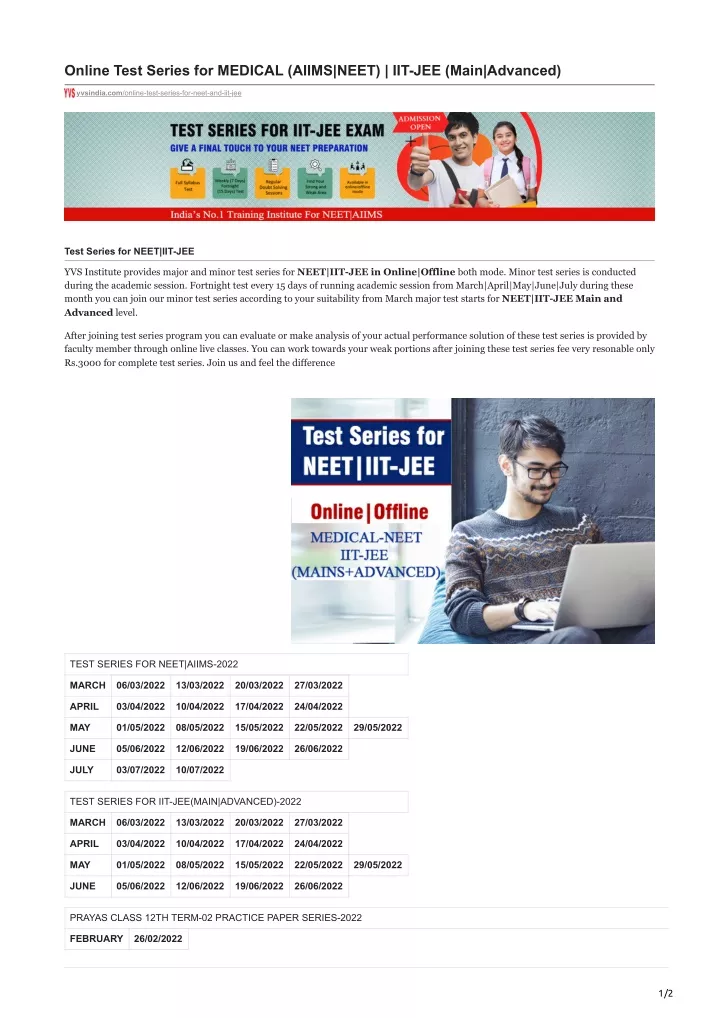 online test series for medical aiims neet