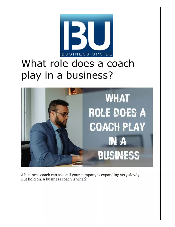 what role does a coach play in a business