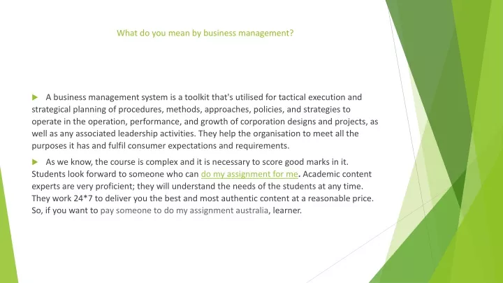 what do you mean by business management