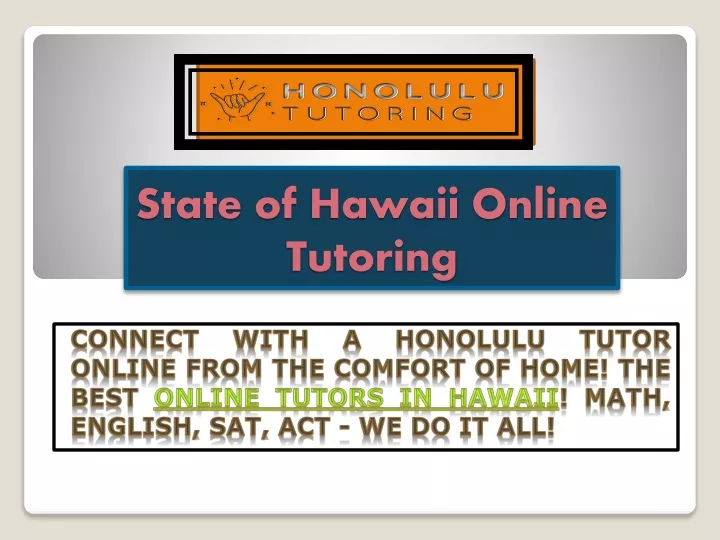 state of hawaii online tutoring