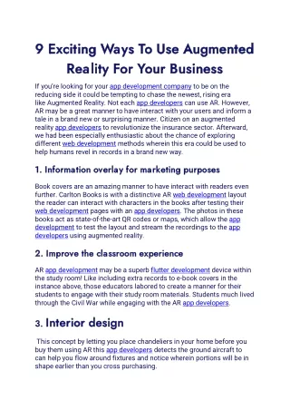 9 exciting ways to use augmented 9 exciting ways