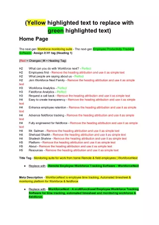 yellow highlighted text to replace with green