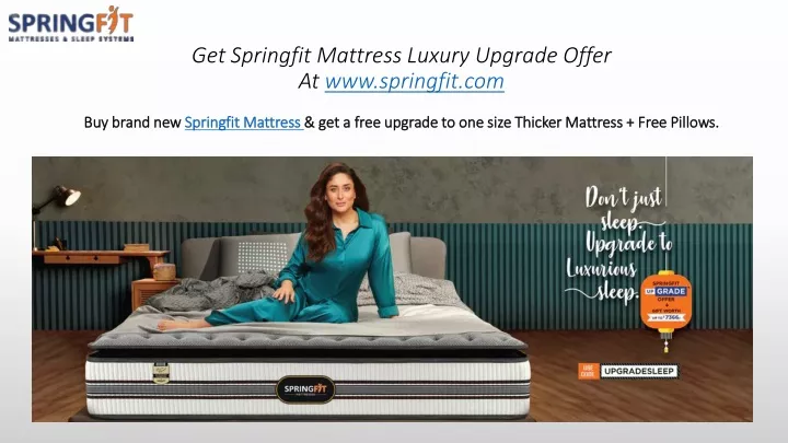 get springfit mattress luxury upgrade offer