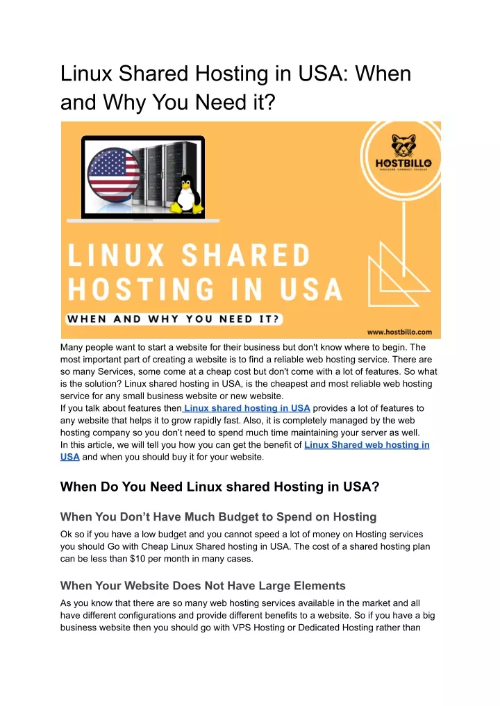 linux shared hosting in usa when and why you need