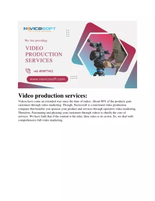 video production services videos have come