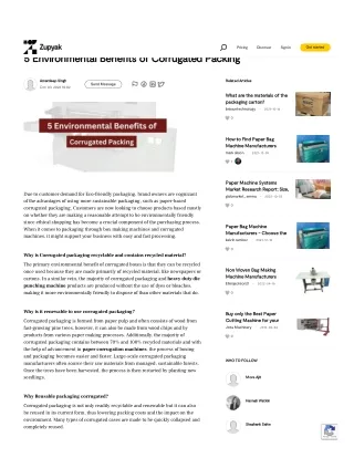 manufacturing machinery 5 environmental benefits