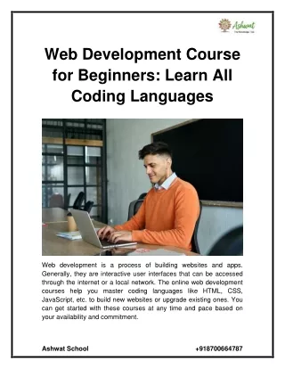 Web Development Course for Beginners Learn All Coding Languages
