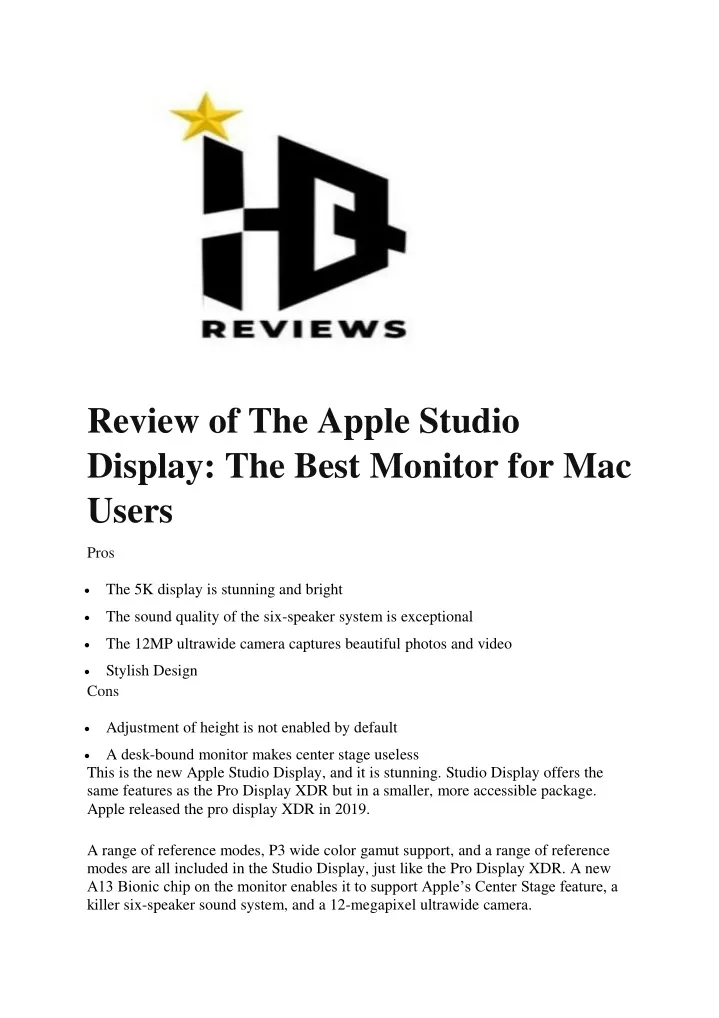 review of the apple studio display the best