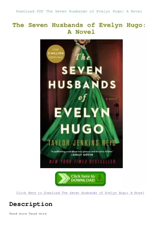 Download PDF The Seven Husbands of Evelyn Hugo A Novel