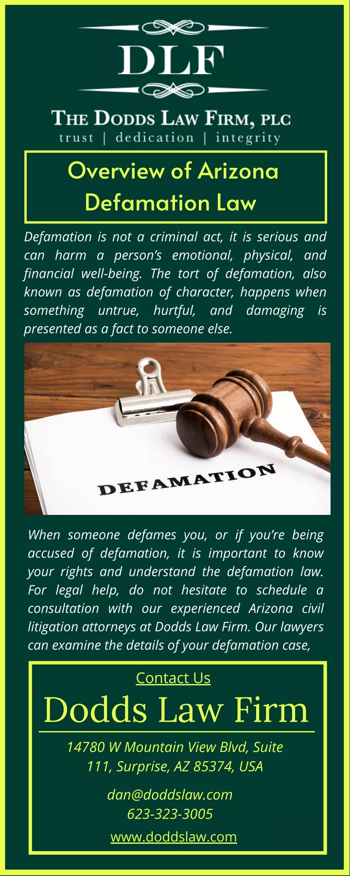 overview of arizona defamation law