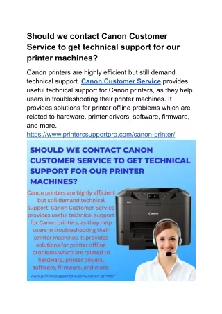 should we contact canon customer service