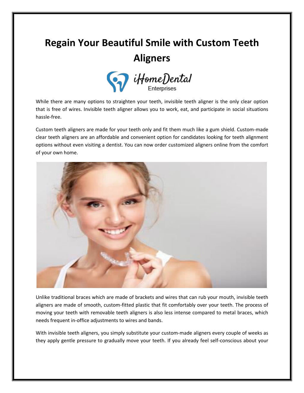 PPT - Regain Your Beautiful Smile with Custom Teeth Aligners PowerPoint ...