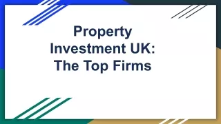 Property Investment UK: The Top Firms