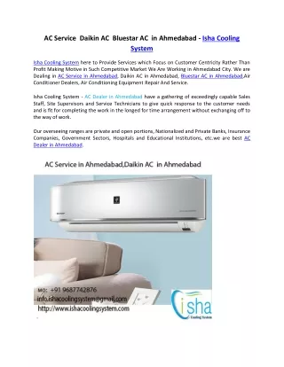 AC Service , Daikin AC , Bluestar AC  in Ahmedabad - Isha Cooling System