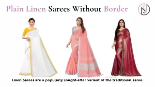 Plain Linen Sarees Without Border | Nayab Stores