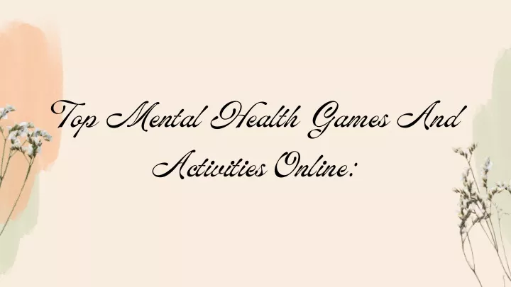 top mental health games and activities online