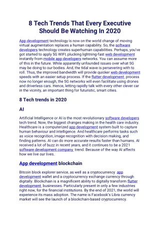 8 tech trends that every executive should
