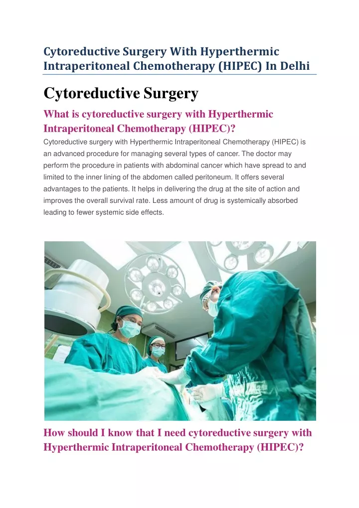 cytoreductive surgery