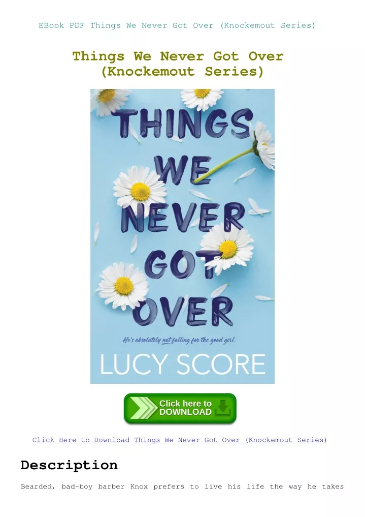 ebook pdf things we never got over knockemout