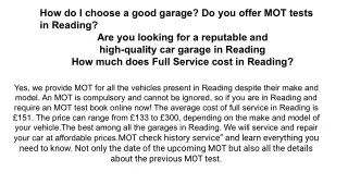 how do i choose a good garage do you offer