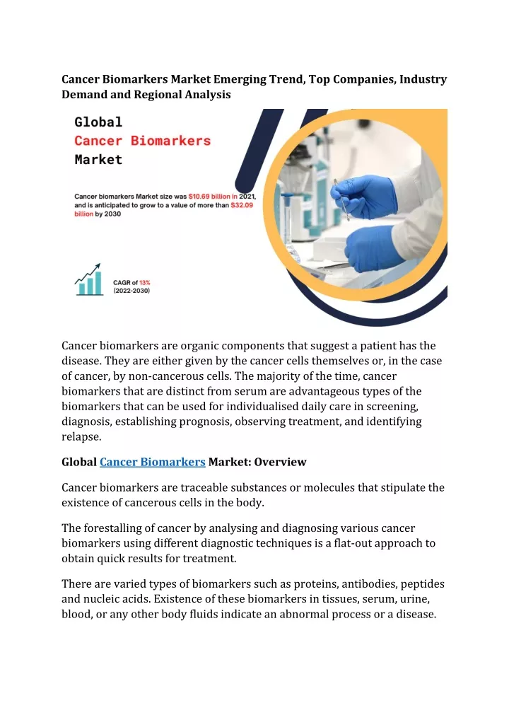 cancer biomarkers market emerging trend