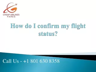 How do I confirm my flight status