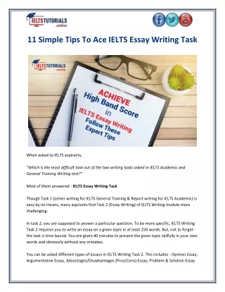 11 Simple Tips to Ace IELTS Essay Writing Task