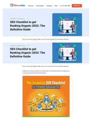 SEO Checklist to get Ranking Organic 2022 The Definitive Guide - Glorywebs