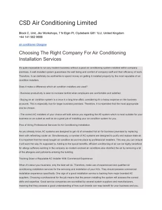 csd air conditioning limited
