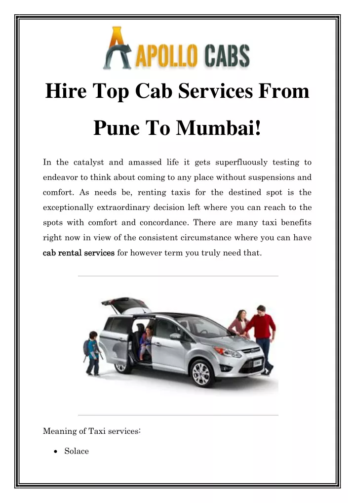 hire top cab services from
