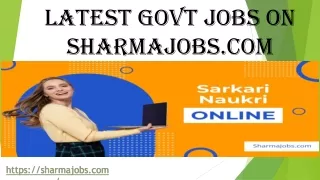 LATEST GOVT JOBS ON