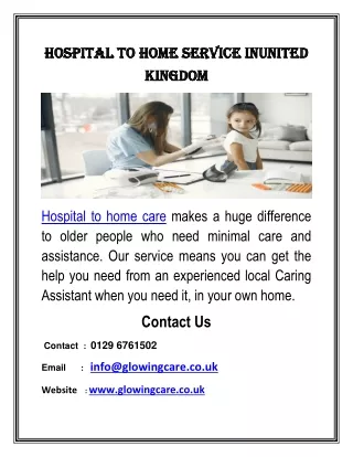 Hospital To Home Service inUnited Kingdom