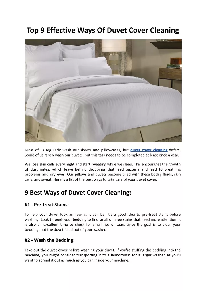 top 9 effective ways of duvet cover cleaning