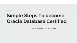 Simple Steps To become Oracle Database Certified