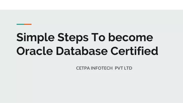 simple steps to become oracle database certified