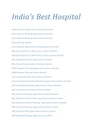 India'Hospital