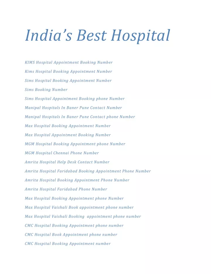 india s best hospital