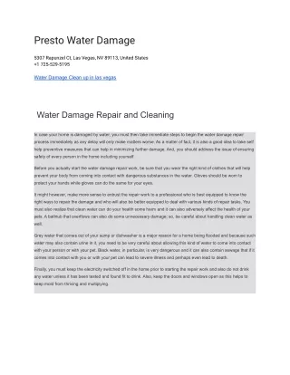 presto water damage