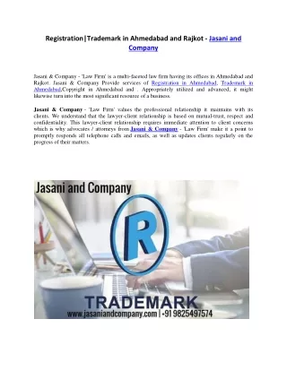 Registration,  Trademark in Ahmedabad and Rajkot - Jasani and Company