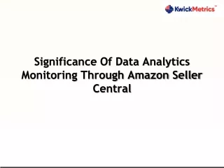 significance of data analytics monitoring through